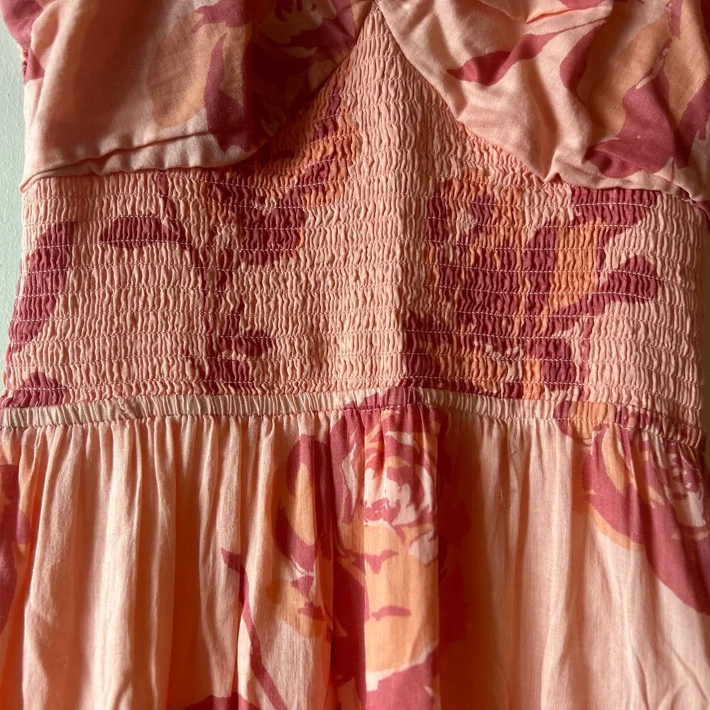 Free People Pink Floral Puff-Sleeve Maxi Dress - Picture 5 of 7